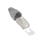 InLine® Crimpstecker RJ45 geschirmt, mit Knickschutz und Einfädelhilfe, 10er Pack, grau (74510A)