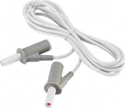VOLTCRAFT Sicherheits-Messleitung [Lamellenstecker 4 mm - Lamellenstecker 4 mm] 2 m Weiß MSB-501 (VC-8063490)