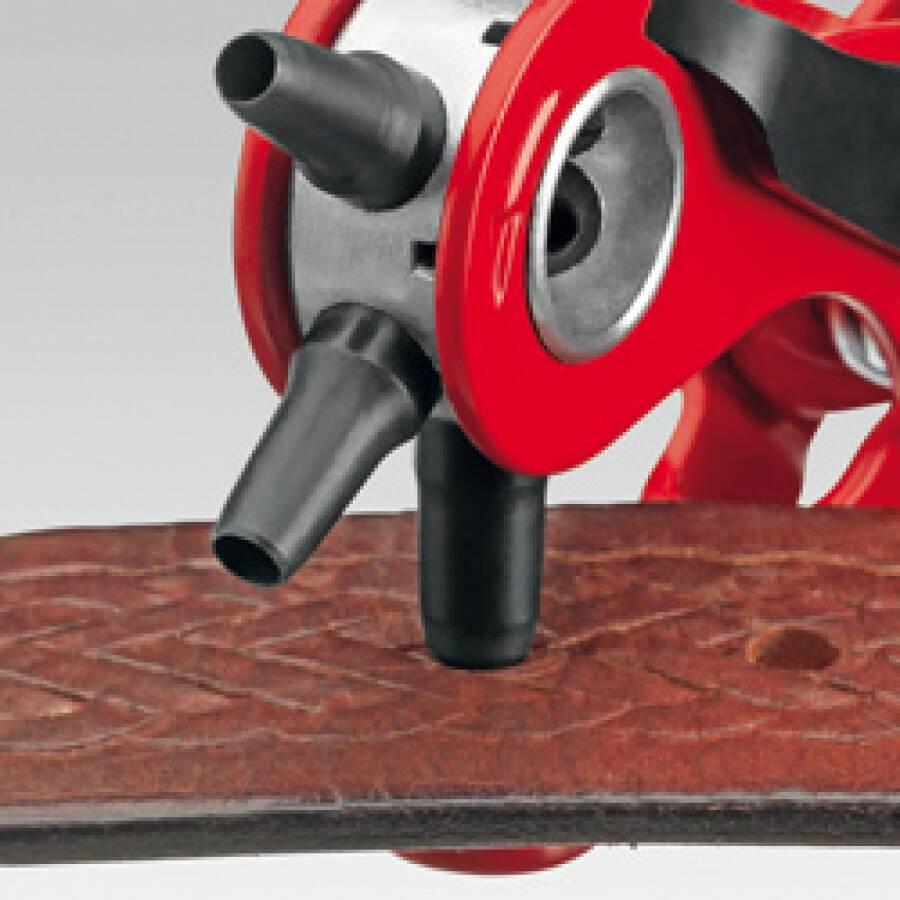 KNIPEX 90 70 220 Revolverlochzange mit 6 Lochpfeifen Ø 2,0–5,0 mm, Rot