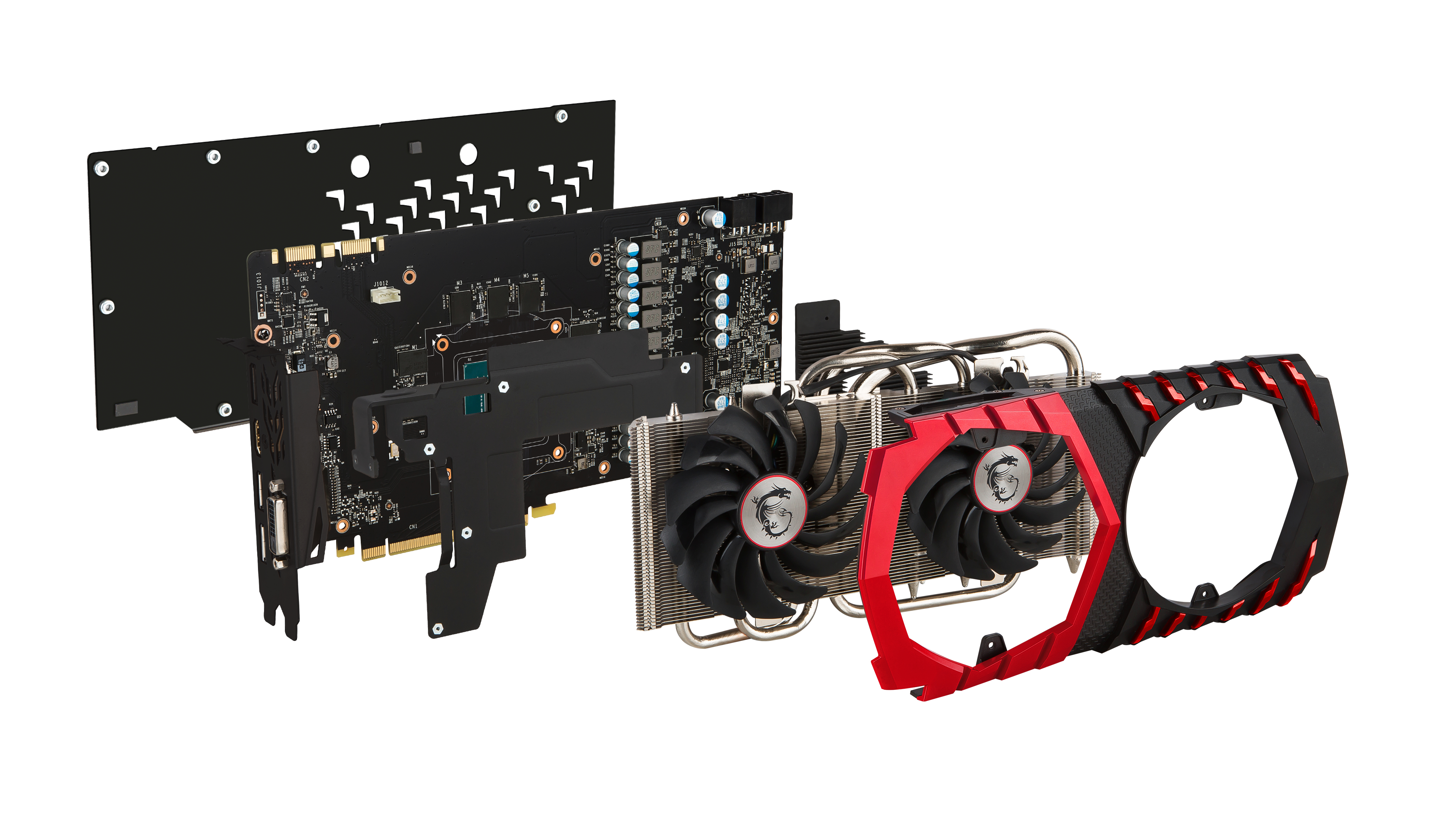 MSI GeForce GTX 1080 GAMING X 8 GB GDDR5X Grafikkarte Schwarz, Rot