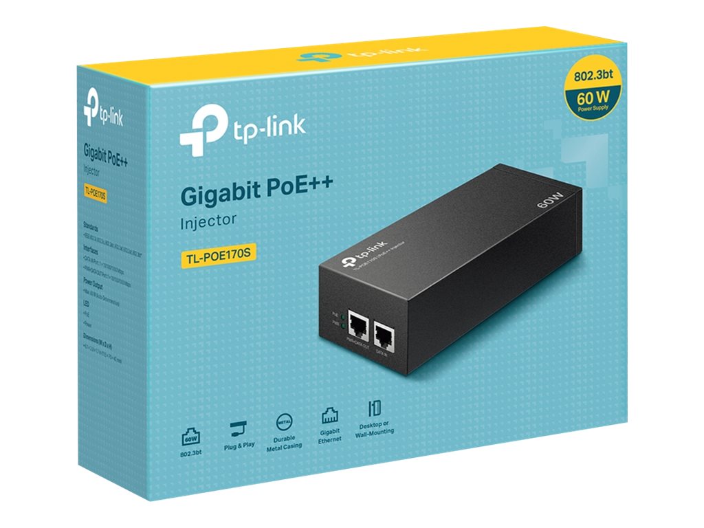 TP-Link Omada TL-POE170S PoE++ Injektor Gigabit 60W Schwarz
