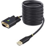 StarTech.com 10ft (3m) USB to Serial Adapter Cable, Interchangeable DB9 Screws/Nuts, COM Retention, USB-A to DB9 RS232, FTDI IC, Level-4 ESD Protection, Windows/macOS/ChromeOS/Linux (1P10FFC-USB-SERIAL)