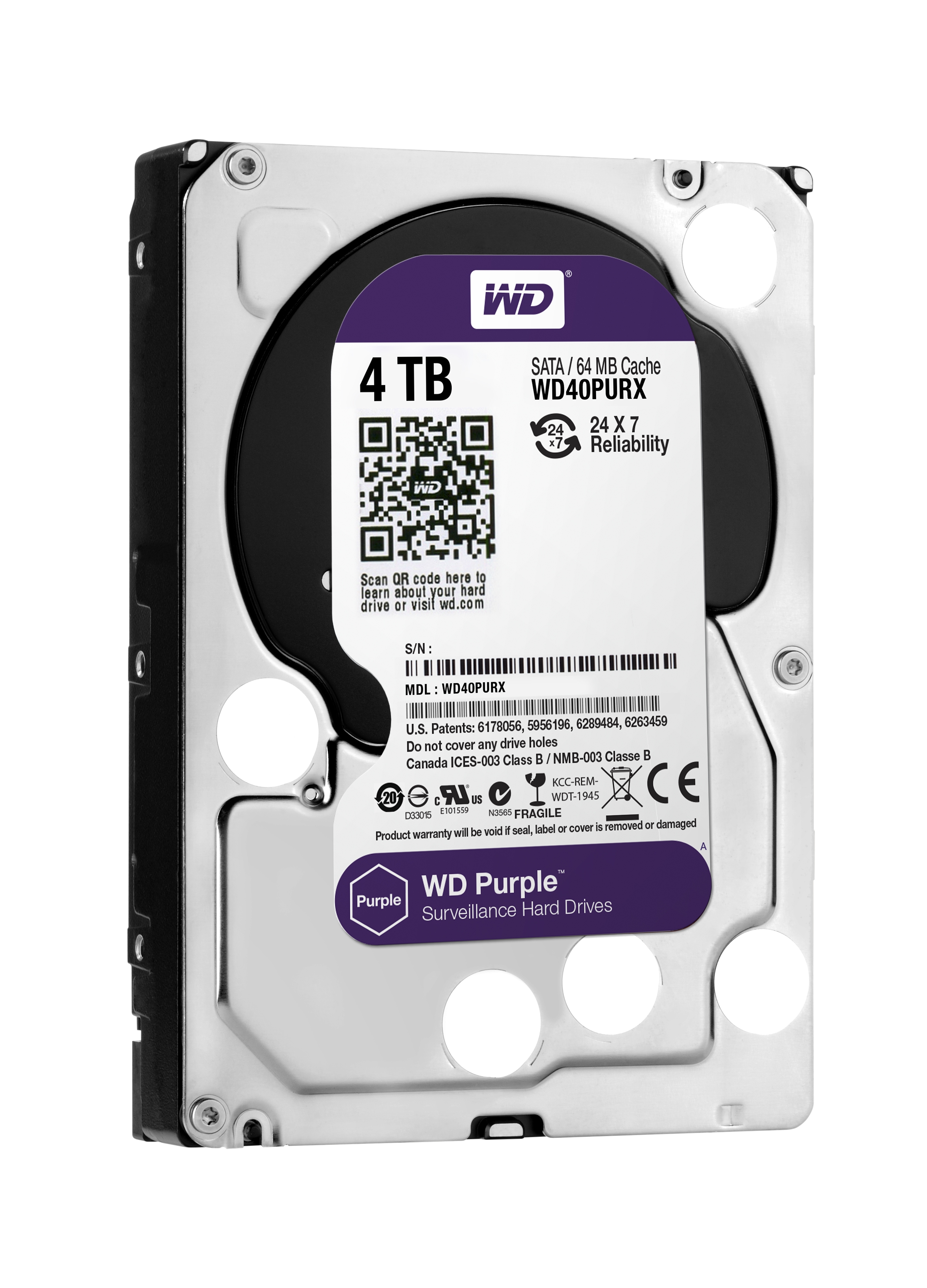 WD Purple WD40PURX 4 TB 3.5" SATA 6Gb/s