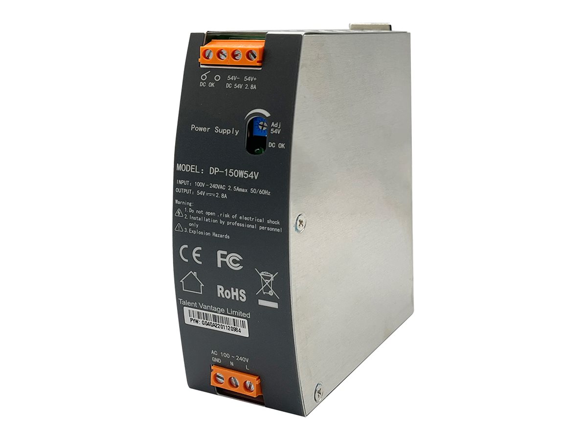 Edimax DP-150W54V Industrielles DIN-Rail Netzteil 150 W 54 V Schwarz, Silber