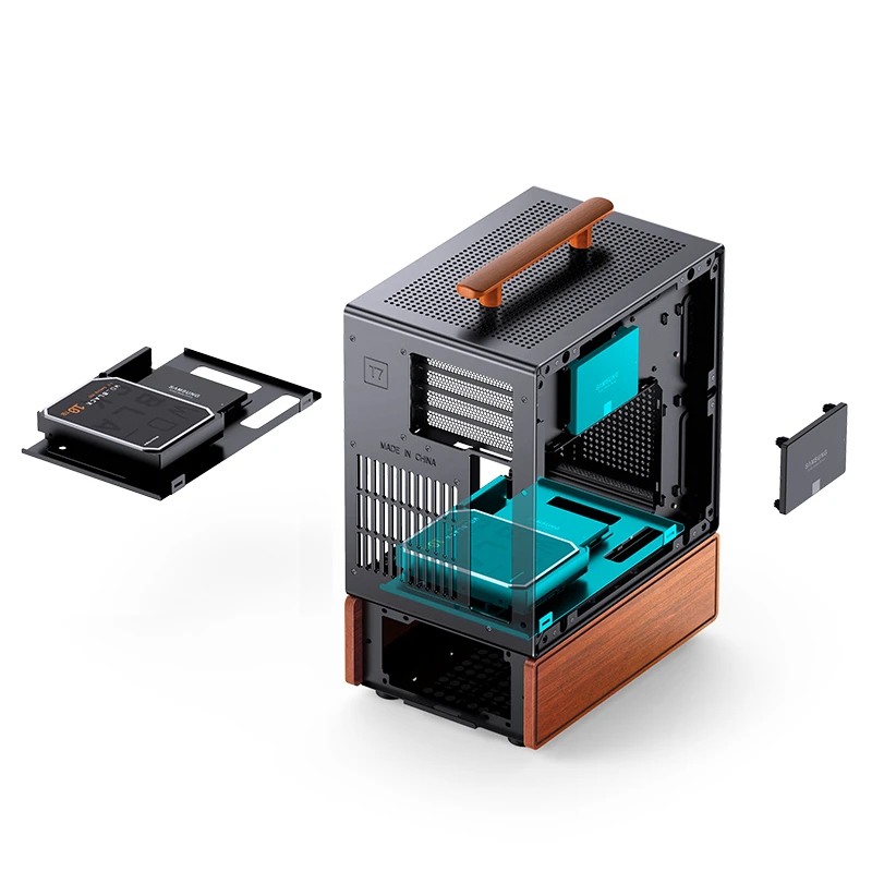 Jonsbo T7 BLACK PC-Gehäuse Midi-Tower mATX Tempered Glass Schwarz
