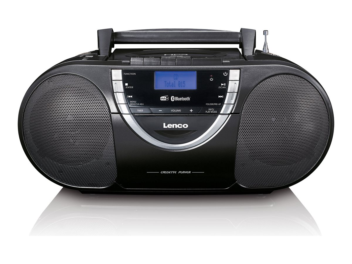 Lenco SCD-6900 Ghettoblaster CD-Player 8 Watt Bluetooth DAB+ Schwarz, Silber