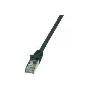 Logilink RJ45 Netzwerk Anschlusskabel CAT 6 F/UTP [1x RJ45-Stecker - 1x RJ45-Stecker] 1 m Schwarz mit Rastnas