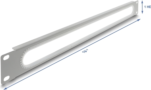 Delock 48.26cm 19Zoll 1 HE Kabeldurchfuhrung mit Kantenschutz grau (67276)