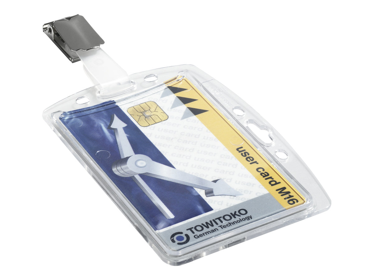 DURABLE HARTBOX Ausweishalter mit Clip Transparent 85 x 54 mm