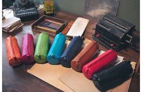 Alassio Schlamper-Rolle, aus Leder, braun Stifteetui mit Reißverschluss, - 1 Stück (43147)