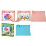 WEDO Malmatte aus Silikon, (B)400 x (T)500 mm, rosa faltbar, mit faltbarem Malbecher, abwaschbar, mit kleinen - 1 Stück (79504009)