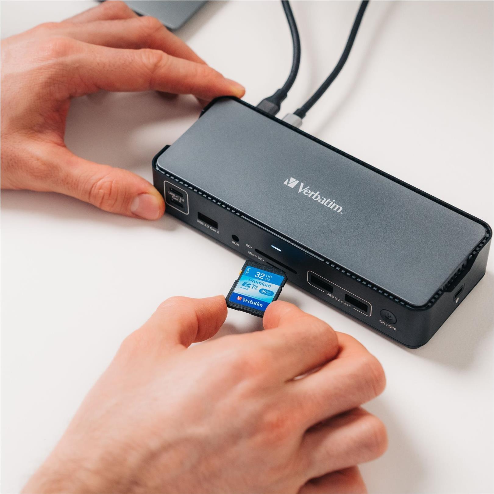 Verbatim Pro CDS-15 Dockingstation USB-C 100 W Power Delivery Schwarz, Grau