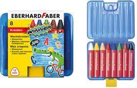 EBERHARD FABER Dreikant-Wachsmalkreide WINNER, 8er Etui dreieckig, mit Papierbanderole, Minenstärke: 13 mm, - 1 Stück (524006)