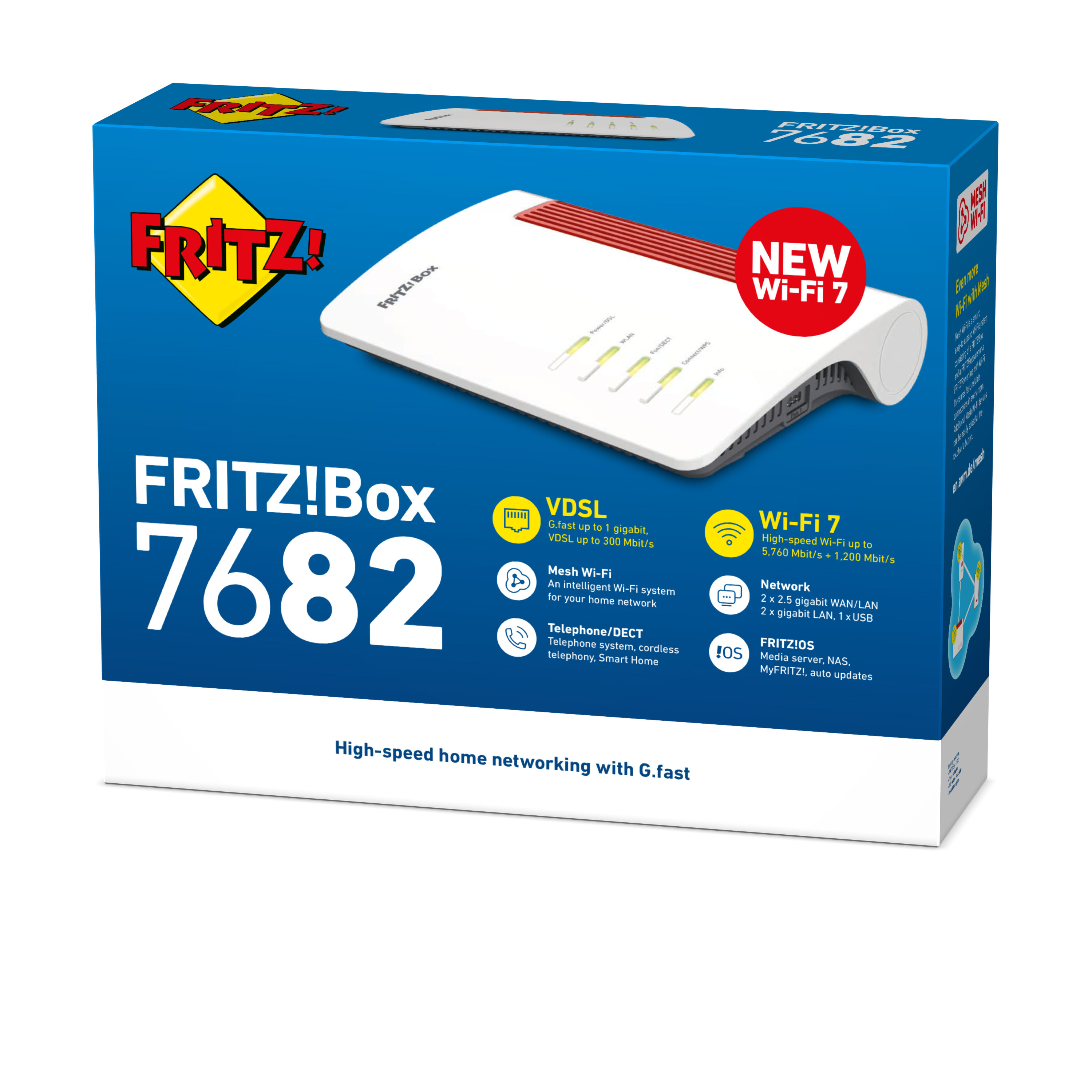 FRITZ! FRITZ!Box 7682 Wi-Fi 7 WLAN-Router 6960 Mbit/s Weiß