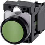 Siemens Drucktaster Frontring Kunststoff, Betätiger flach Grün SIRIUS ACT 3SU1100-0AB40-1BA0 1 St. (3SU1100-0AB40-1BA0)
