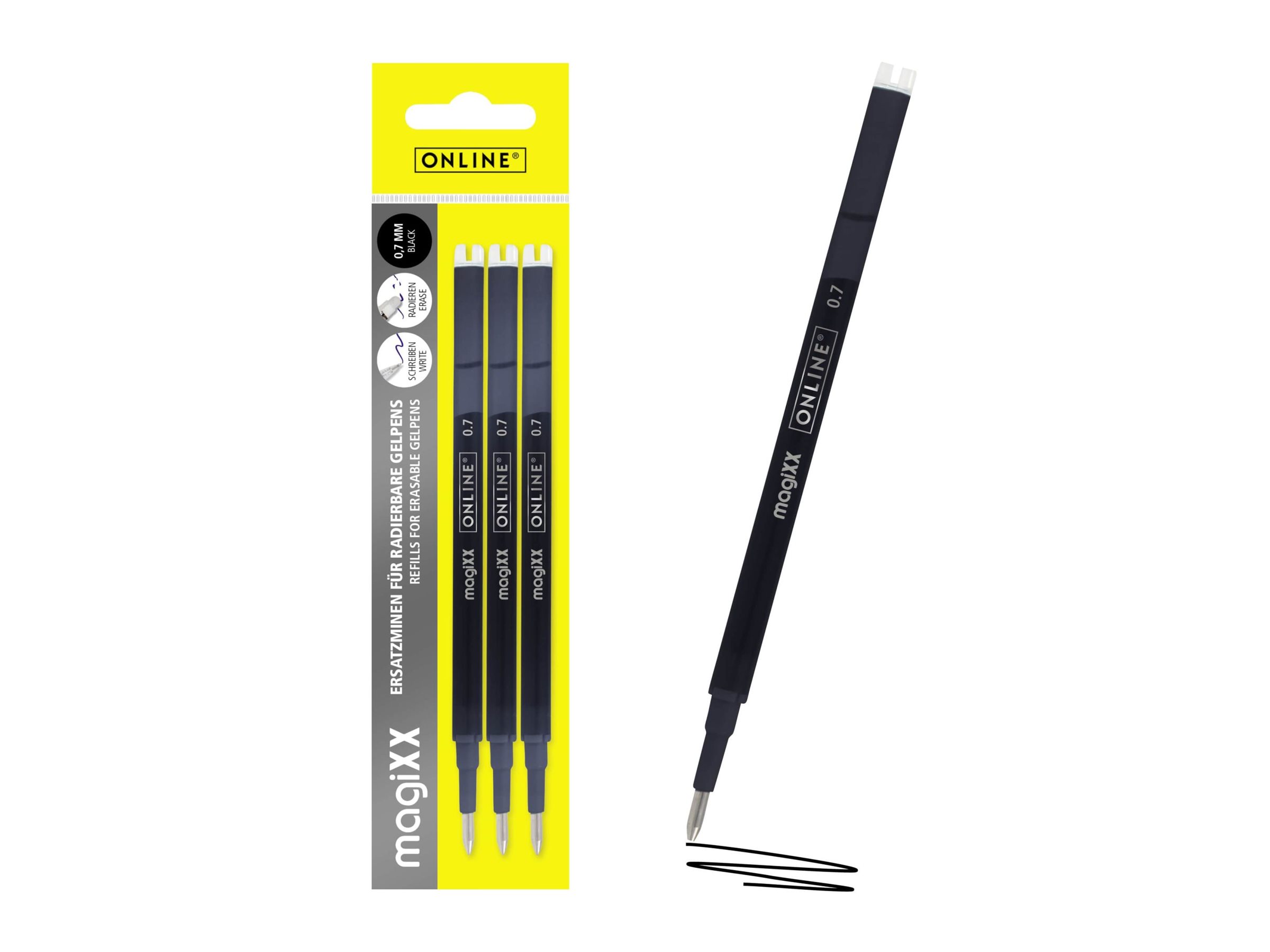 ONLINE magiXX Gelschreiberminen Schwarz 0,7 mm