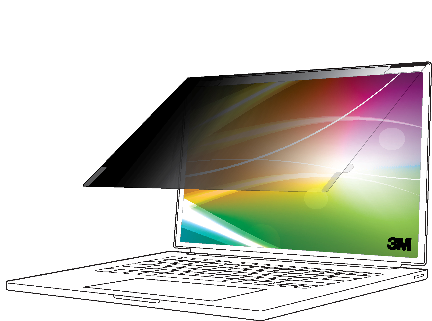 3M BPNAP004 Bright Screen Blickschutzfilter für Apple MacBook Pro 16 16" Rahmenlos Schwarz
