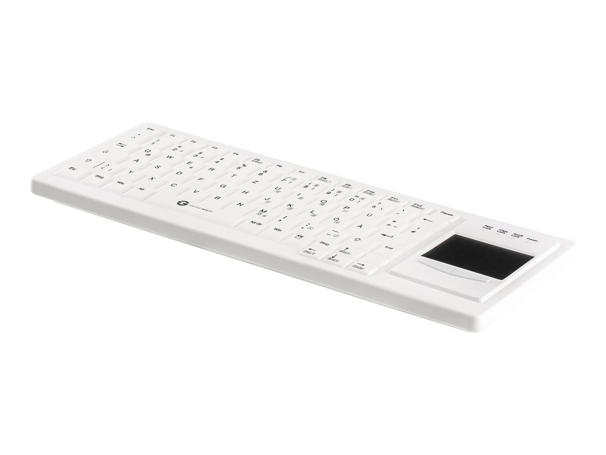 GETT CleanType Xtra Touch Protect Silikontastatur mit Touchpad IP68 Weiß