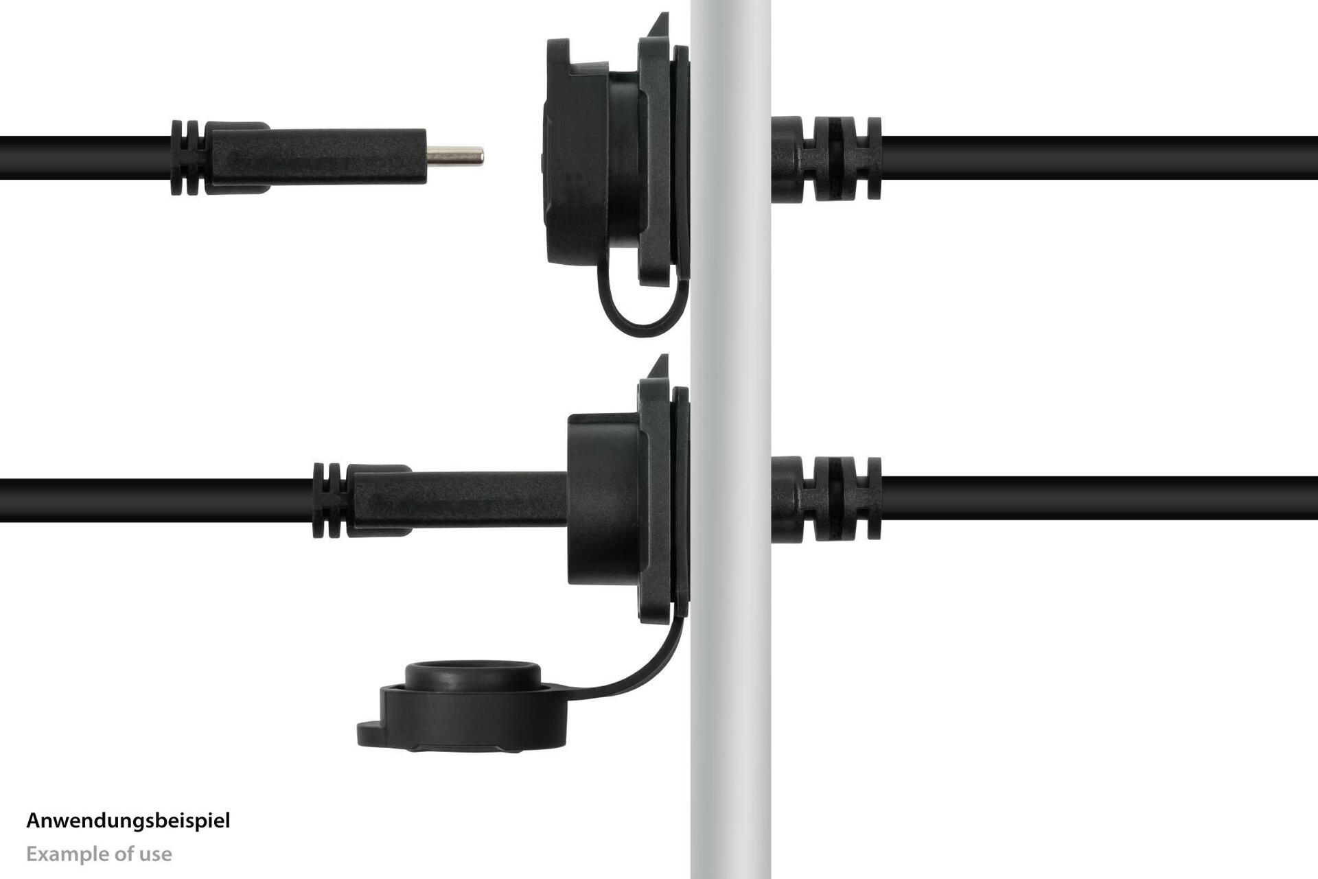 Industrie-Steckverbinder S1 - USB 3.2 Gen. 2 Kabel, Stecker Câ„¢ an Einbaubuchse Câ„¢, M16, IP65/67, 0,5 (IC01-16U3102-005)
