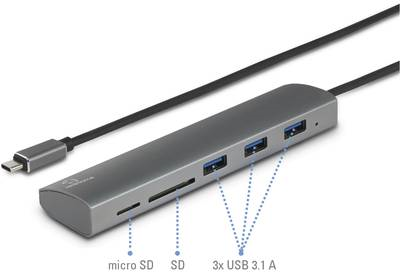 Renkforce RF-3374948 Schnittstellen-Hub USB 2.0 Type-C 5000 Mbit/s Silber (RF-3374948)