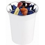 APS Tischabfall-/Besteckbehälter TOP CHROME, weiß aus SAN-Kunststoff, mit verchromten Rand, Höhe: 150 mm, - 1 Stück (25)