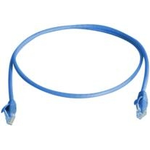 Telegärtner 100009090 RJ45 Netzwerkkabel, Patchkabel CAT 5e 10.0 m Blau Flammwidrig, mit Knickschutztülle 1 St.