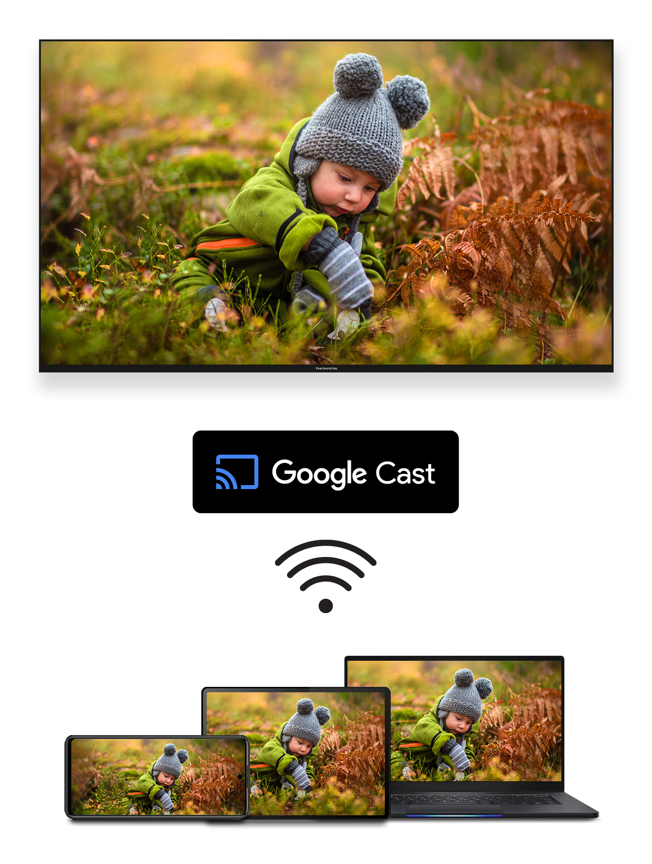 Thomson 55UG4S14 55" 4K Ultra HD Google TV HDR10 Dolby Vision Direct LED Schwarz