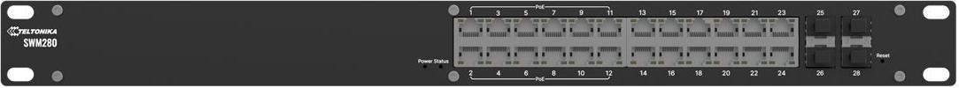 Teltonika SWM280 L2+ Managed Switch 24x total ETH 12x PoE 4x SFP Ports (SWM280000200)