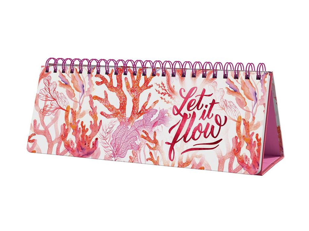 sigel Jolie Tischkalender Underwater Miracles 1/4 A4 Wochenterminkalender Drahtkammgebunden Koralle