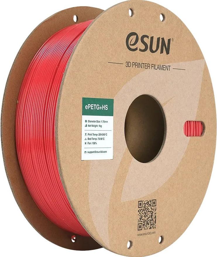 EPETG 1,75mm SOLID RED 1kg ESUN 3D FILAMENT (ePETGP175SR1)