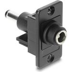 Delock Panel Mount DC 5.5 x 2.1 mm Buchse zu 5.5 2.5 Stecker schwarz (91119)