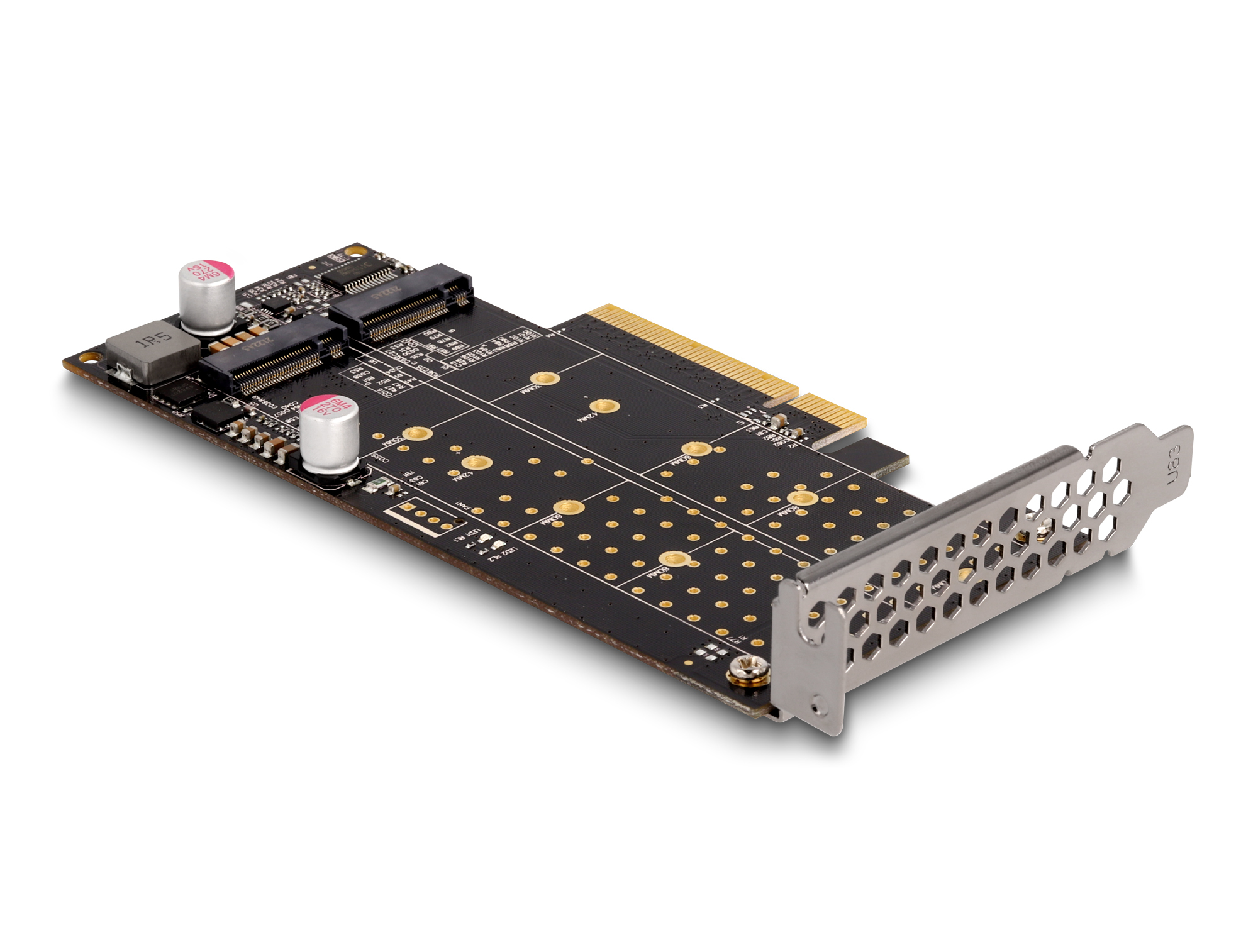 Delock PCI Express x8 Karte zu 2 x intern NVMe M.2 Key M - Bifurcation Low Profile