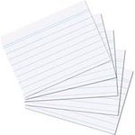 herlitz Karteikarten, DIN A5, liniert, weiß aus Papier, 170 g-qm, holzfrei, Linienfarbe: blau, doppelte (1150507)