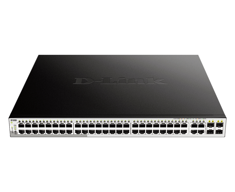 D-Link Web Smart DGS-1210-52MP Managed Switch 52 Anschlüsse PoE+ Schwarz