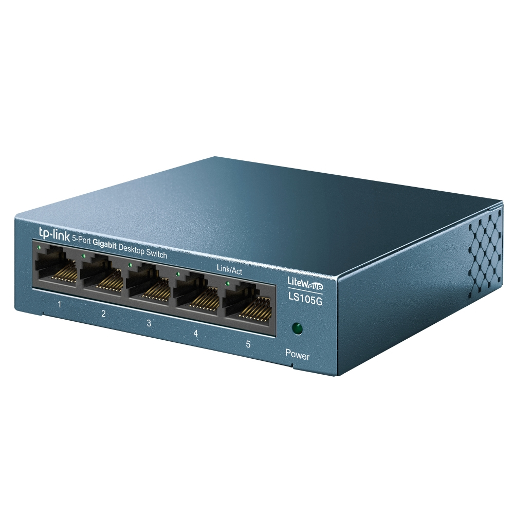 TP-Link LiteWave LS105G 5-Port Gigabit Switch Blau