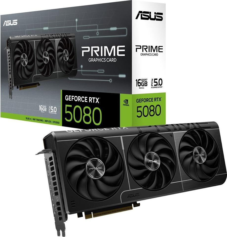 ASUS Prime GeForce RTX 5080 Grafikkarte 16GB GDDR7 PCIe 5.0 HDMI 3x DP Schwarz (90YV0LX1-M0NA00)