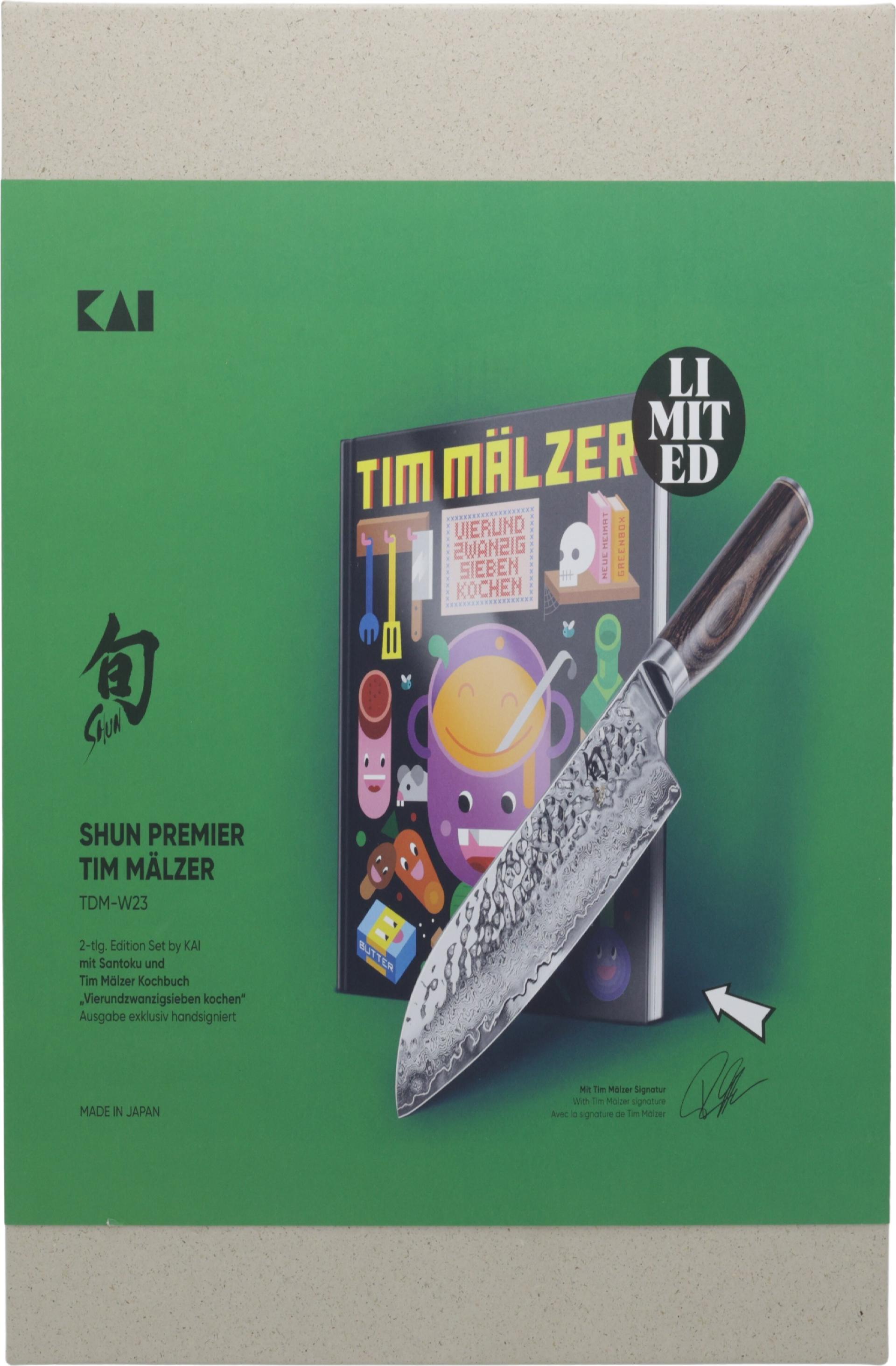 kai Europe Shun Premier TDM-W23 Tim Mälzer Santoku Messer+ Kochbuch (TDM-W23)