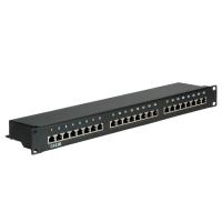 VALUE Kat. 5e 48,30cm (19")-Patchpanel, 24P, geschirmt, schwarz (26.99.0328)