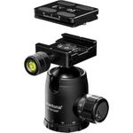 Walimex Mantona Fortress Kugelkopf 34 mm bis 10 kg, Stativkopf mit 360° Panorama-Funktion & 3 Wasserwaagen, inkl. Schnellwechselplatte und Friktionswegkontrolle (1021435)