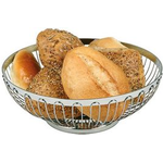 APS Brot- und Obstkorb, rund, Durchmesser: 180 mm aus hochglanzpoliertem Edelstahl 18/8, - 1 Stück (30200)