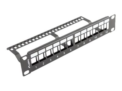 Lanberg PPKS-9112-B Patchpanel 12 Port 1U Schwarz