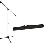 OMNITRONIC Set Mikrofonstativ mit Galgen PRO schwarz + Tasche (20000793)