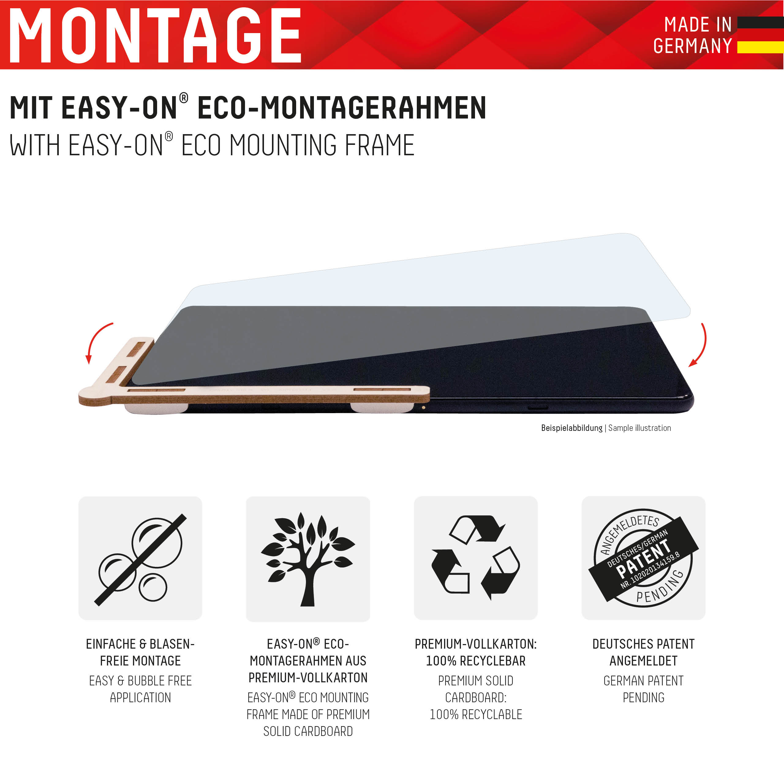 Displex Tablet Glass Bildschirmschutz für iPad 10,9" (10. Generation 2022) Durchsichtig