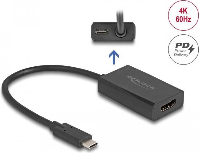 DeLOCK 61058 Videokabel-Adapter 0,15 m USB Typ-C HDMI Schwarz (61058)