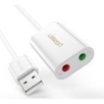 UGREEN USB-A To 3.5mm External Stereo Sound Adapter White 15cm (30143)