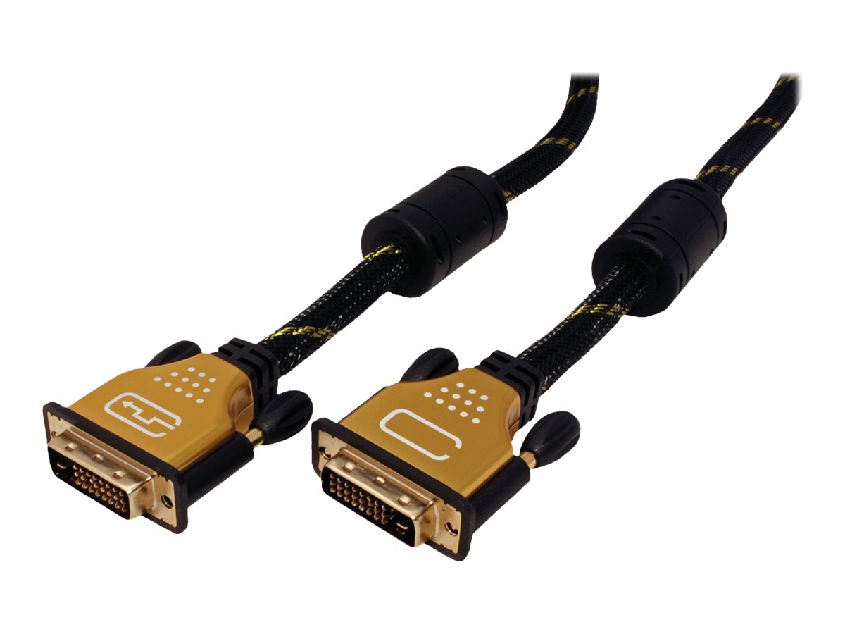 ROLINE GOLD DVI-D Dual Link Monitorkabel (24+1) 10 m Schwarz, Gold