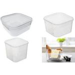 plast team Gefrierdose Helsinki, 4,6 Liter, quadratisch transparent, aus PP, lebensmittelsicher, spülmaschinenfest, - 1 Stück (15130800)