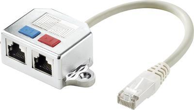 Renkforce RJ45 Netzwerk T-Adapter CAT 5e [2x RJ45-Buchse - 1x RJ45-Stecker] 15.00 cm Metall (RF-4538140)