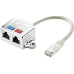 Renkforce RJ45 Netzwerk T-Adapter CAT 5e [2x RJ45-Buchse - 1x RJ45-Stecker] 15.00 cm Metall (RF-4538140)
