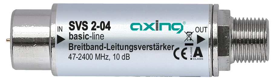 AXING Basic-line SVS 2-04 Inline-Verstärker Silber